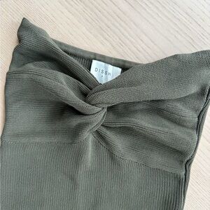 Dissh Anika knit midi dress in olive green